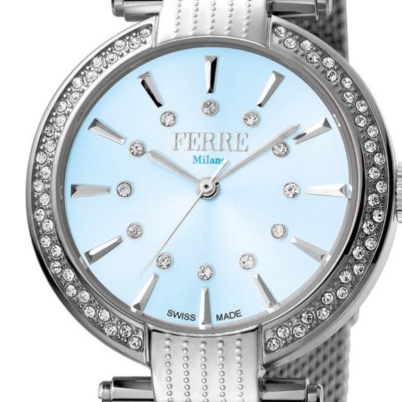 NIB FERRE MILANO Ronda 763E Crystal Embellished Cuff34mm made in Switzerland NWT - Picture 2 of 10